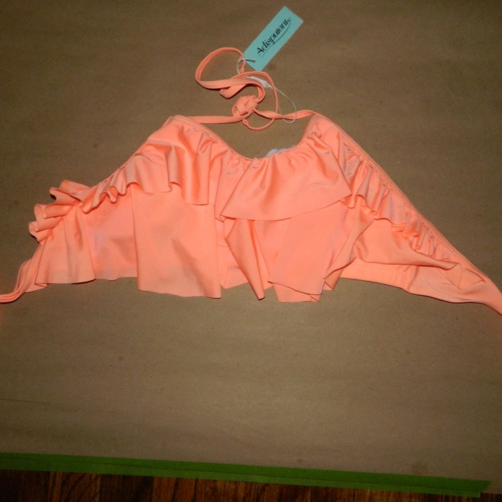 Adisputent Womens Ruffle Swim Top Only Size M (GG-27)